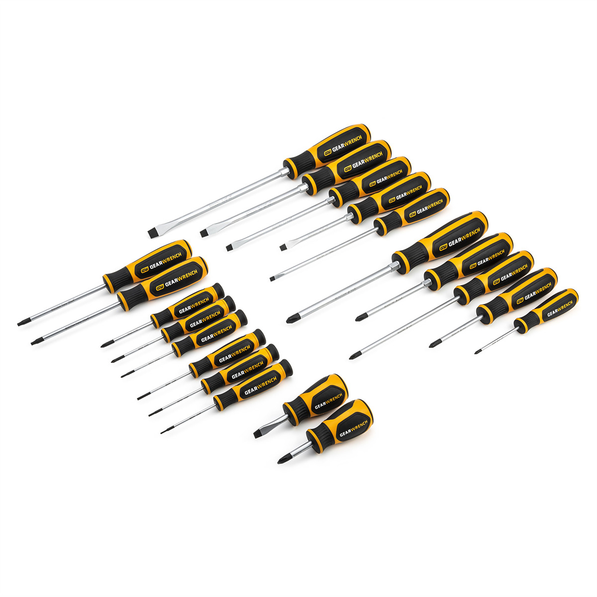 GearWrench Phillips/Slotted/Torx Dual Material Screwdriver Set — 20 Pcs, Model# KDT80066H